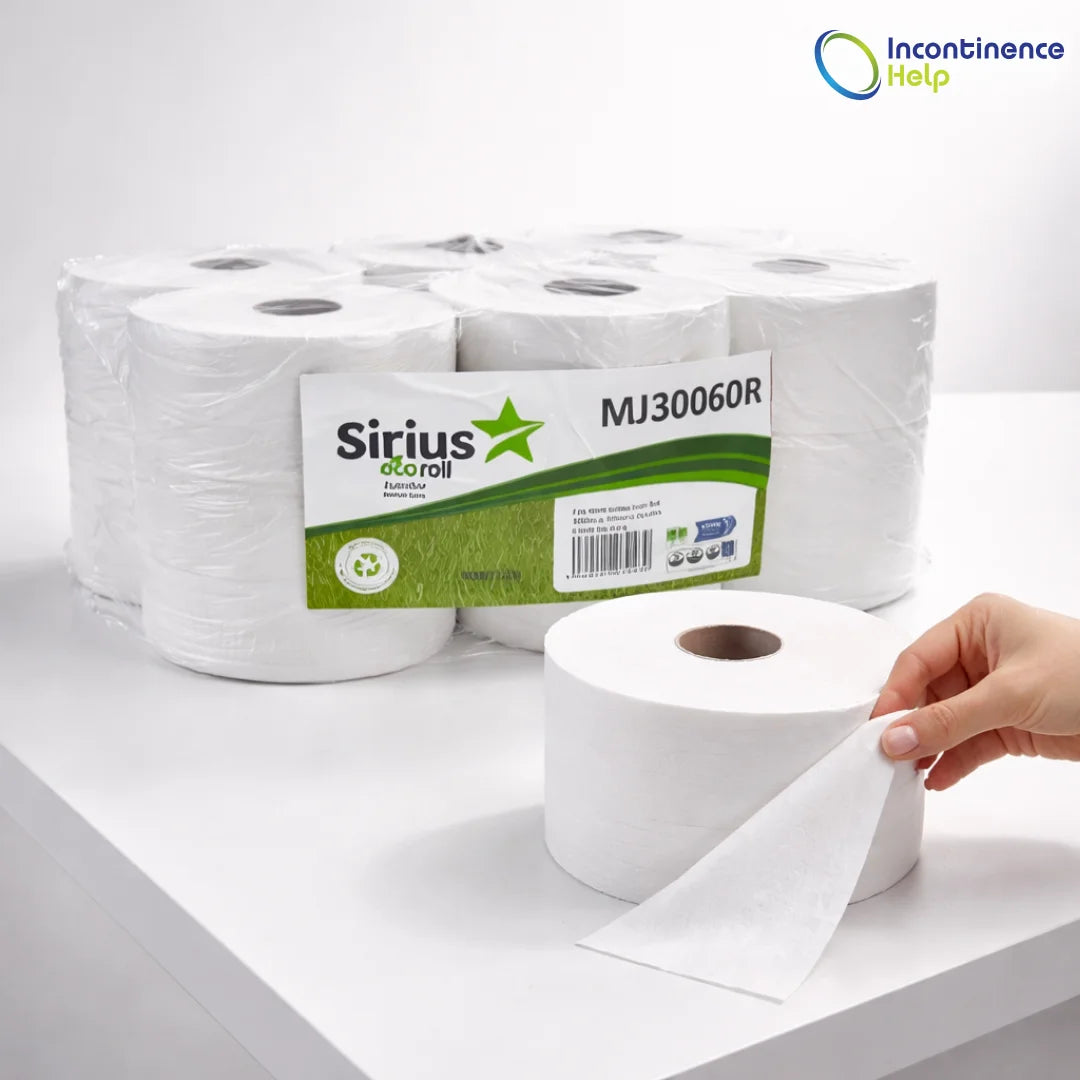 2PLY JUMBO TOILET ROLLS 300M - 6 ROLLS - 60MM CORE - LOOS ROLL