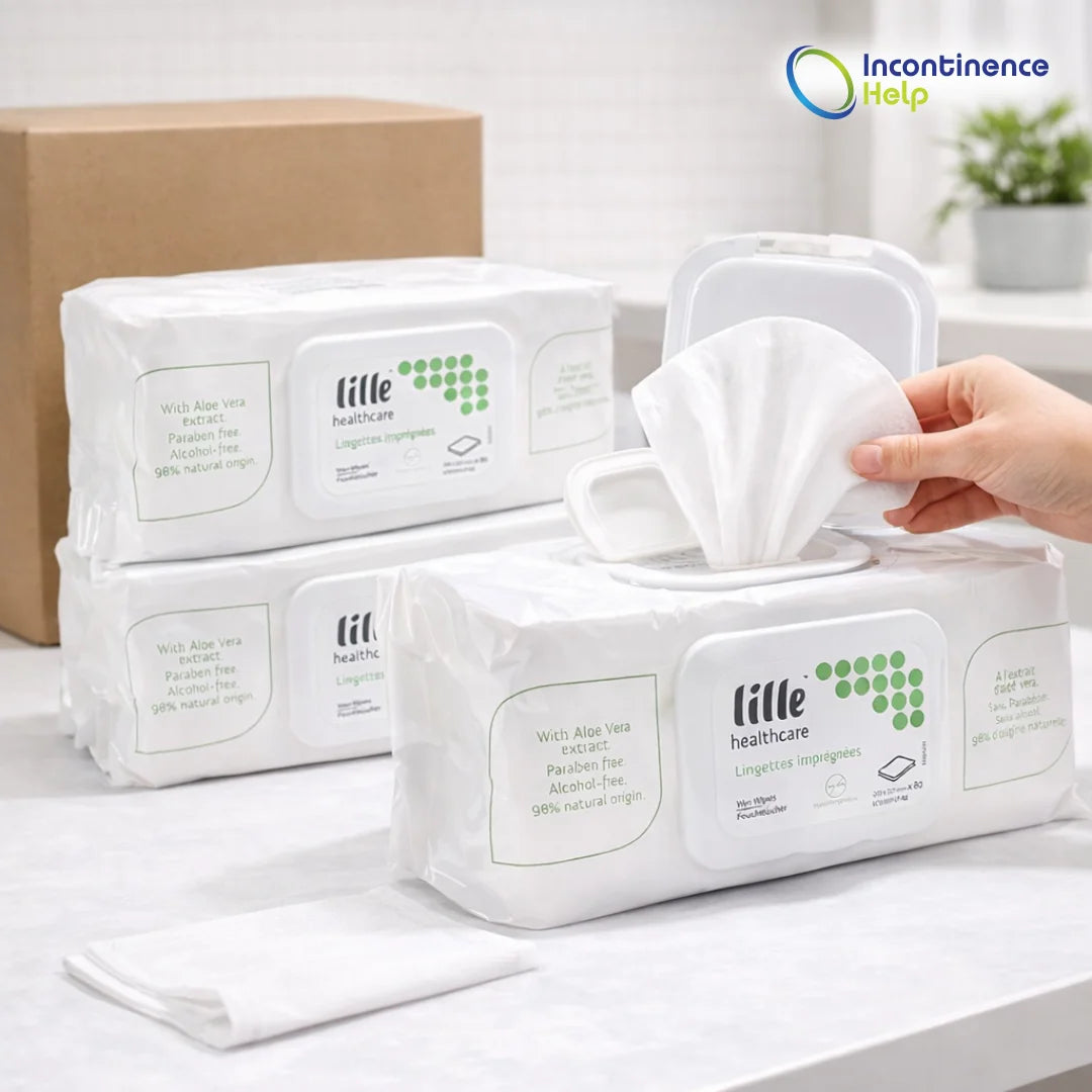 Lille Healthcare Large Wet Wipes 6 Pack of 80 - 20cm x 22.5cm Incontinence Wipes
