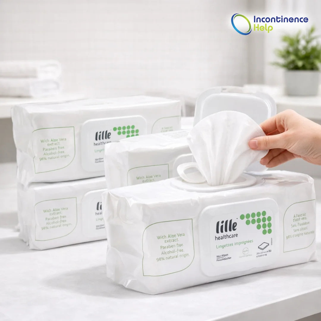 Lille Healthcare Large Wet Wipes 6 Pack of 80 - 20cm x 22.5cm Incontinence Wipes