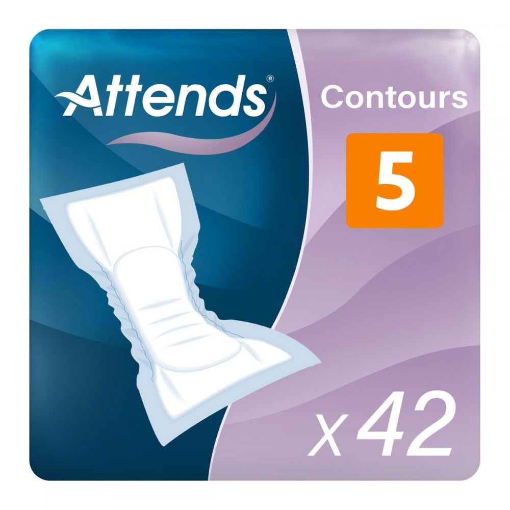 Attends Contours Regular 5 (1249ml) 1 Pack - (42 pads) Incontinence Aid Pads