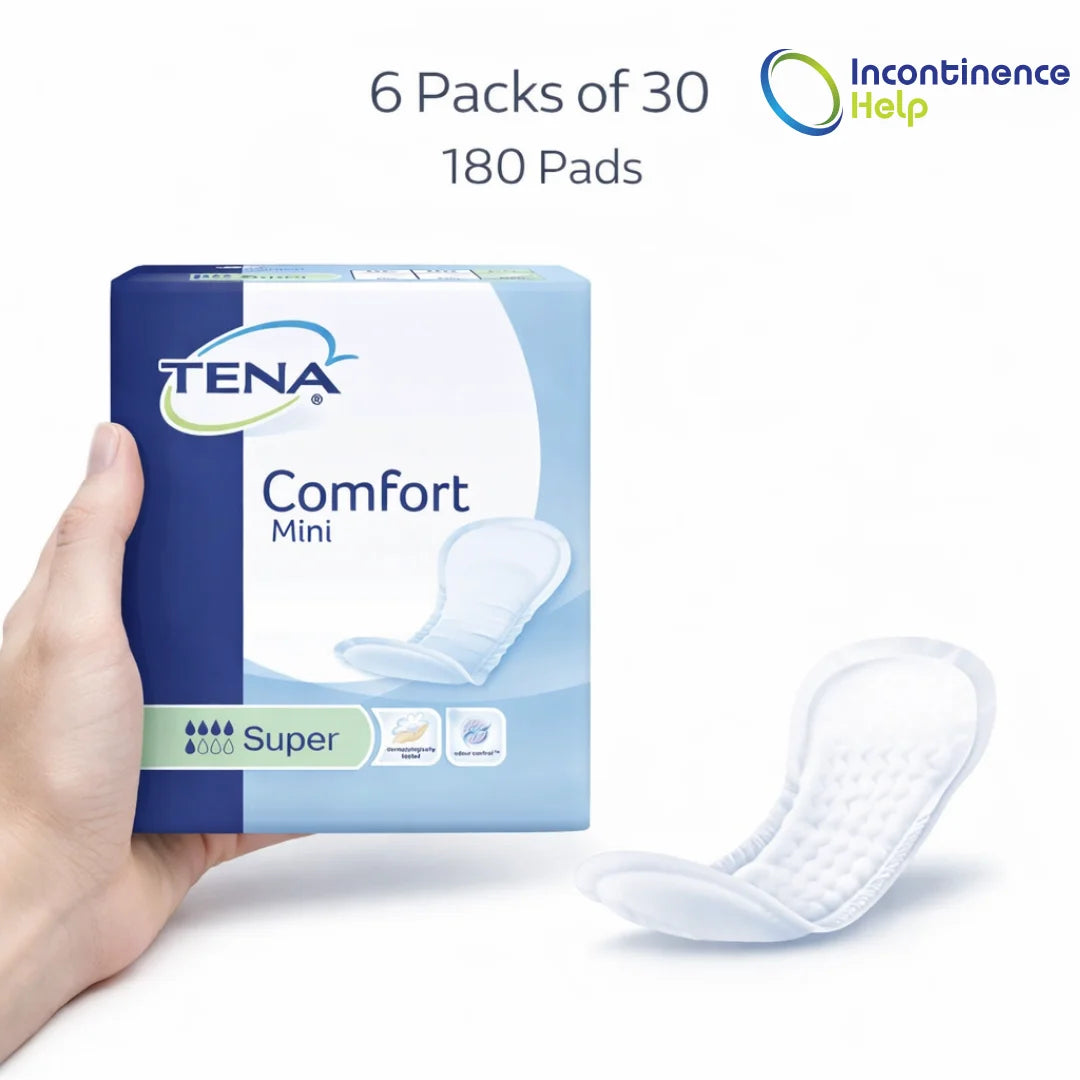 Case Saver TENA Comfort Mini Super- 6 Packs Of 30 - 180 Incontinence Pads 761717
