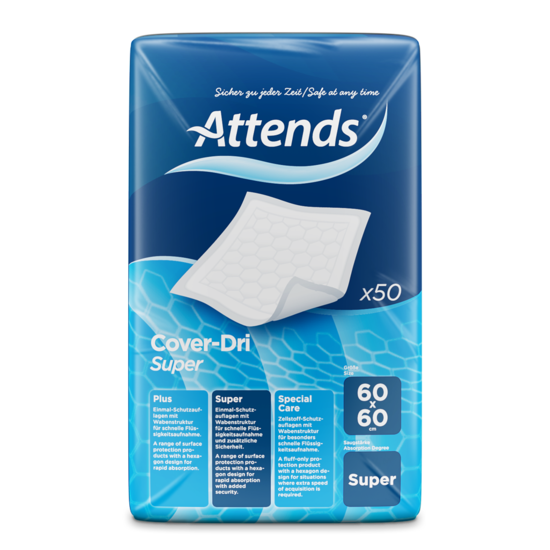 Attends Cover Dri Super 60 x 90 incontinence Bed Pads Protectors