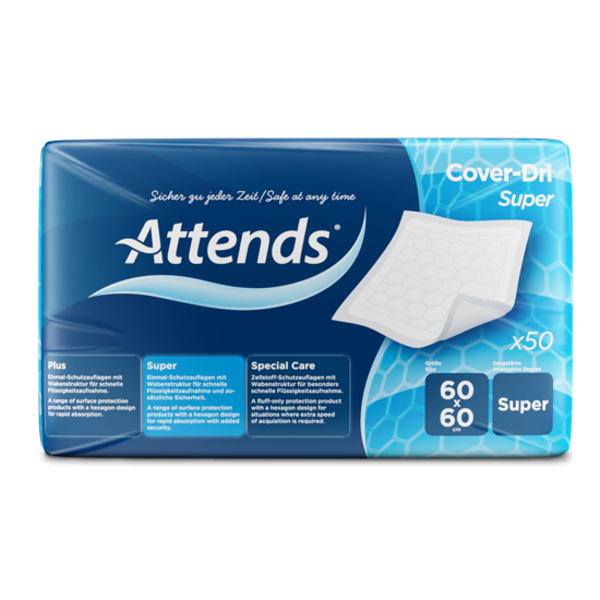 Attends Cover Dri Super 60 x 90 incontinence Bed Pads Protectors