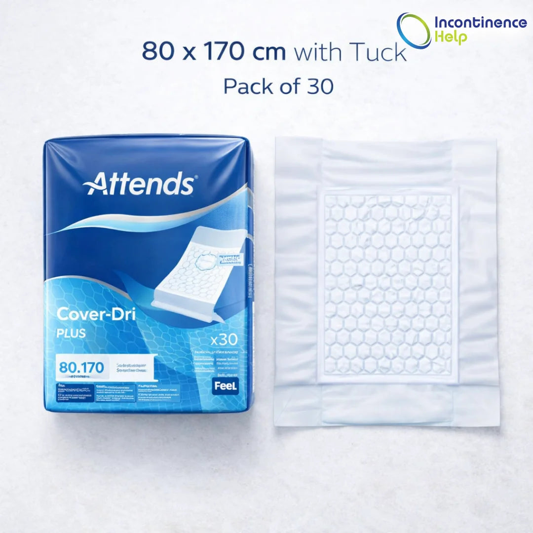 Attends Cover Dri Plus 80 x 170 with Tuck Pack of 30 Incontinence Bed Pads