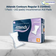 Attends Contours Regular 5 (1249ml) 1 Pack - (42 pads) Incontinence Aid Pads