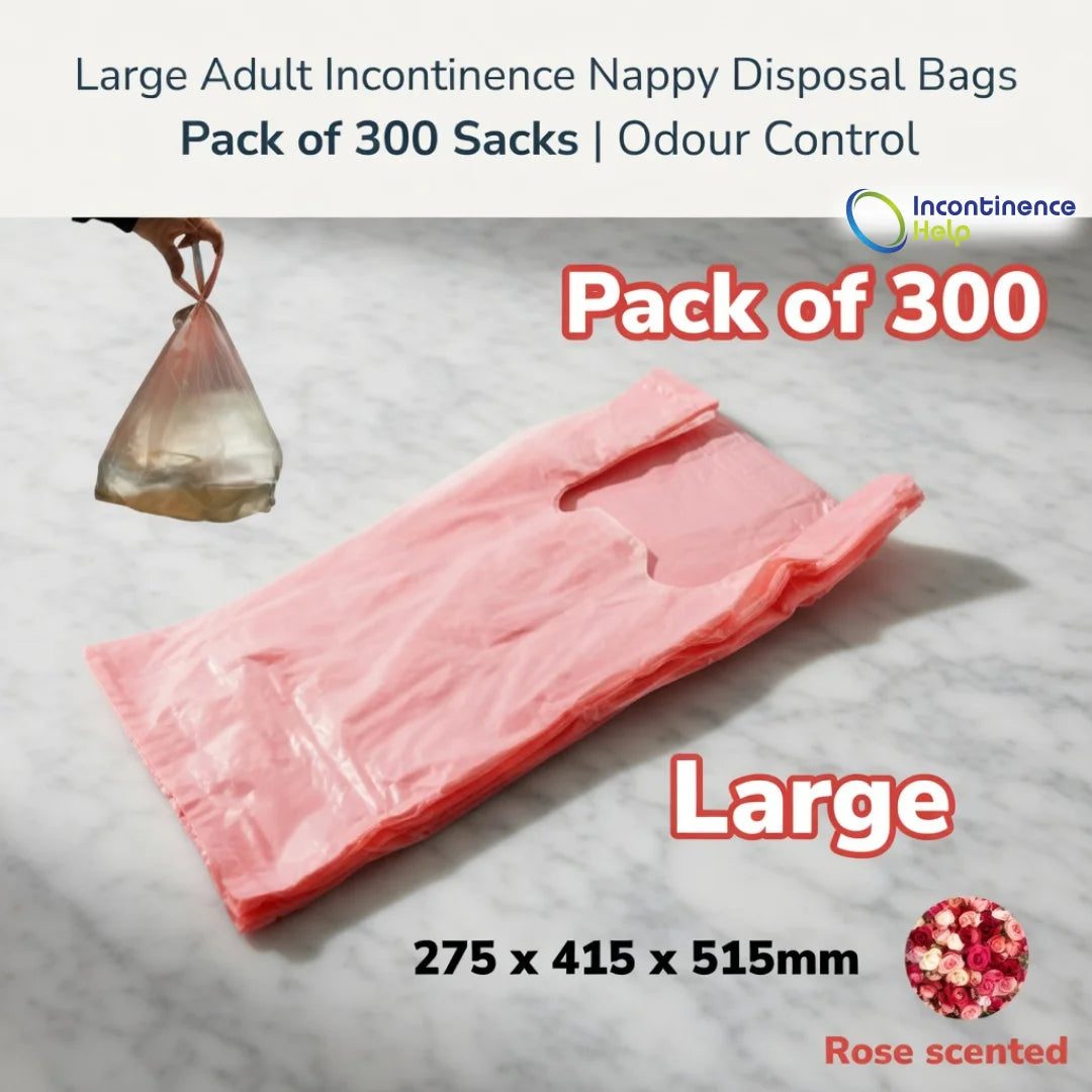 Large Adult Incontinence Nappy Disposal Bags Pack of 300 Sacks Odour Control