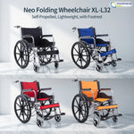 Neo Folding Wheelchair XL-L32 Self-Propelled, Lightweight, with Footrest