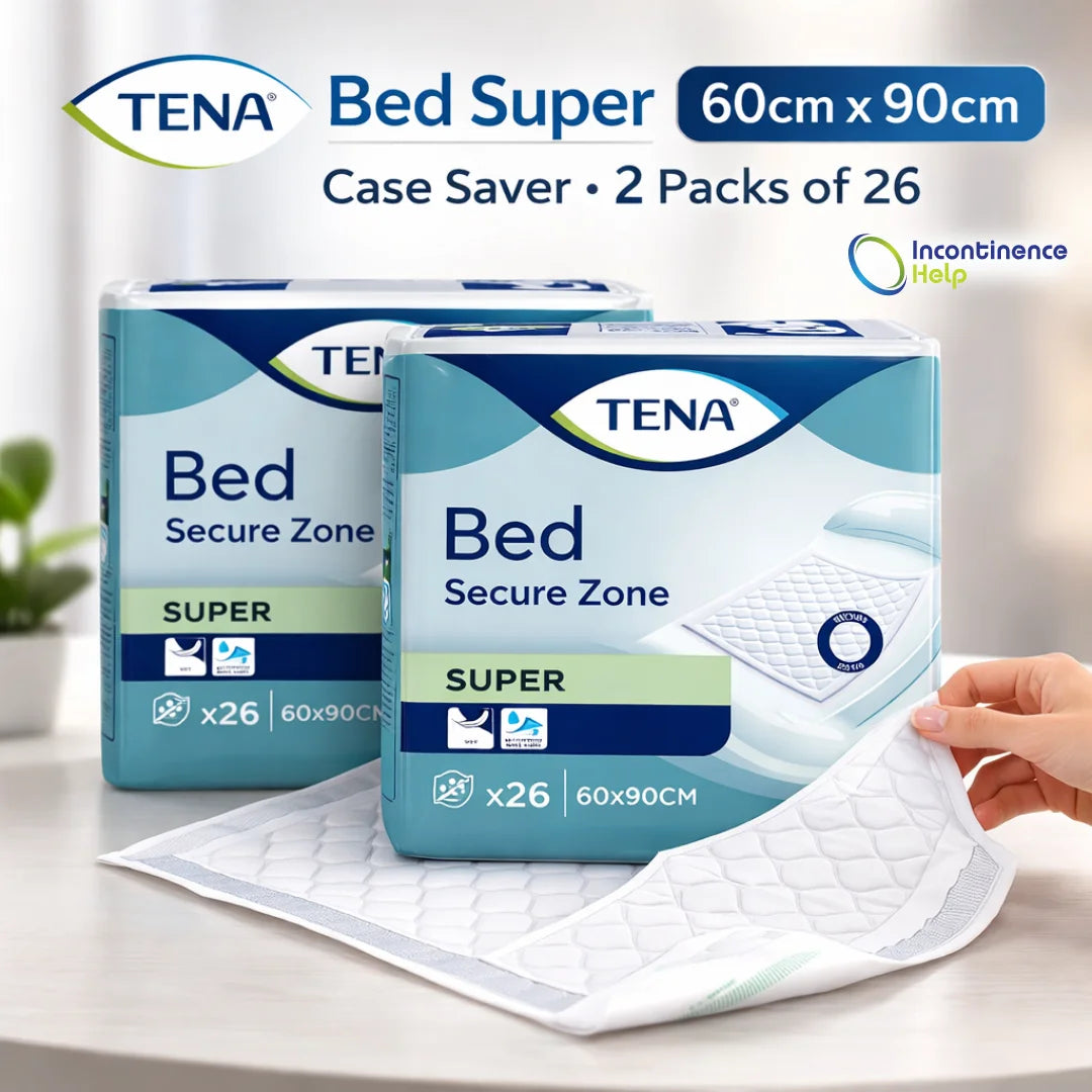 TENA Bed Super 60cm x 90cm Case Saver 2 Packs of 26 bed pad sheet protector