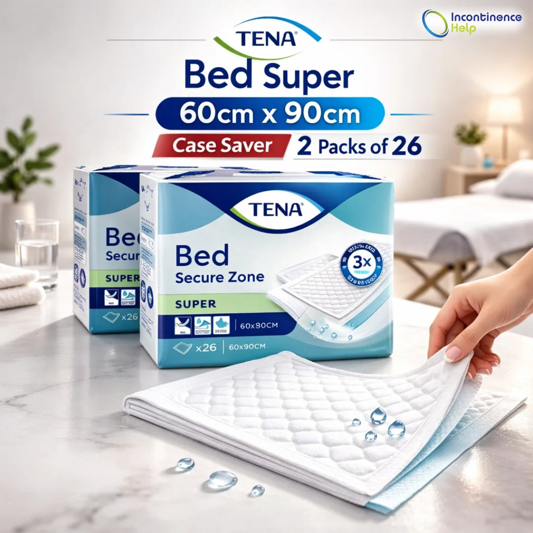 TENA Bed Super 60cm x 90cm Case Saver 2 Packs of 26 bed pad sheet protector