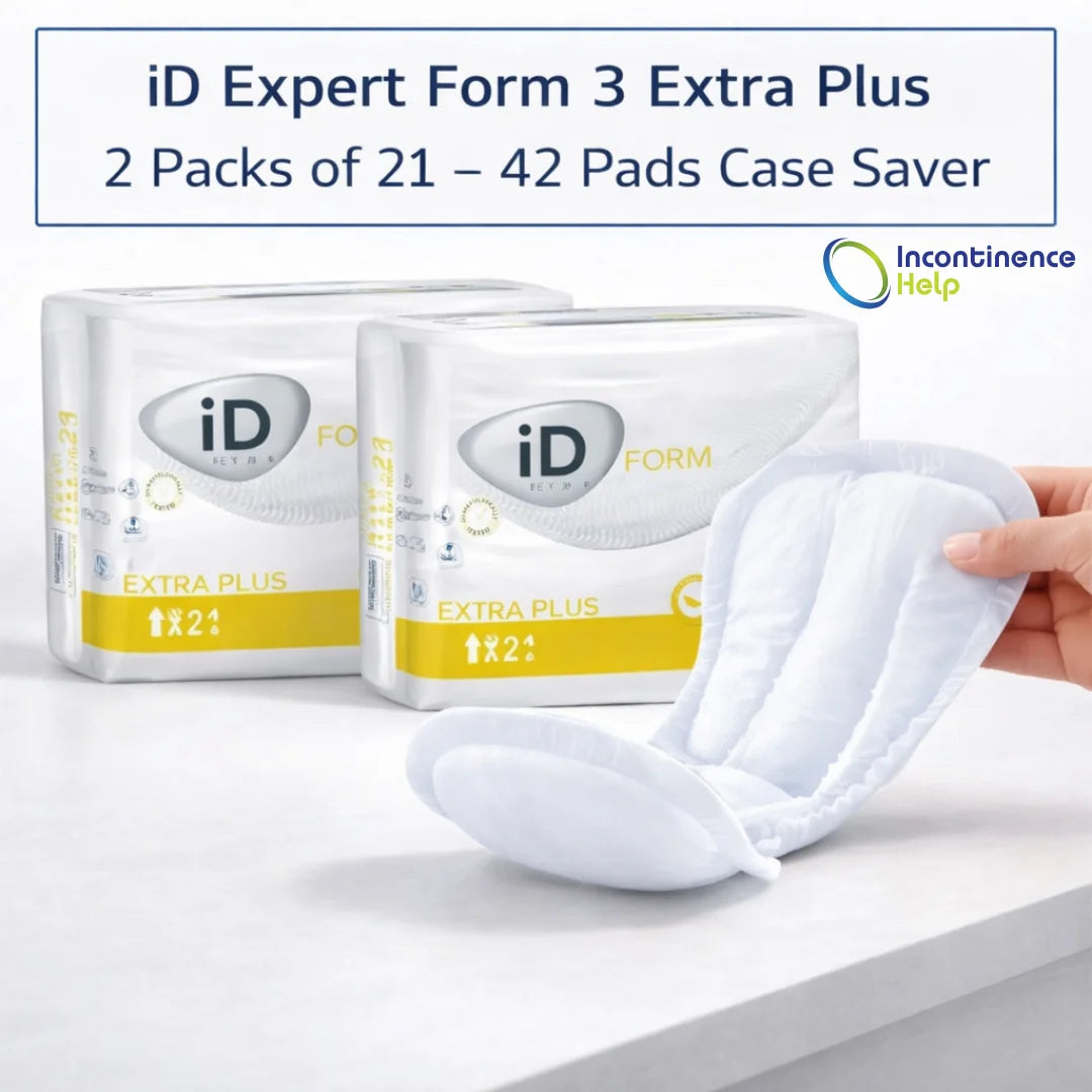 iD Expert Form 3 Extra Plus 2 Packs of 21 Incontinence Aid 42 Pads Case Saver