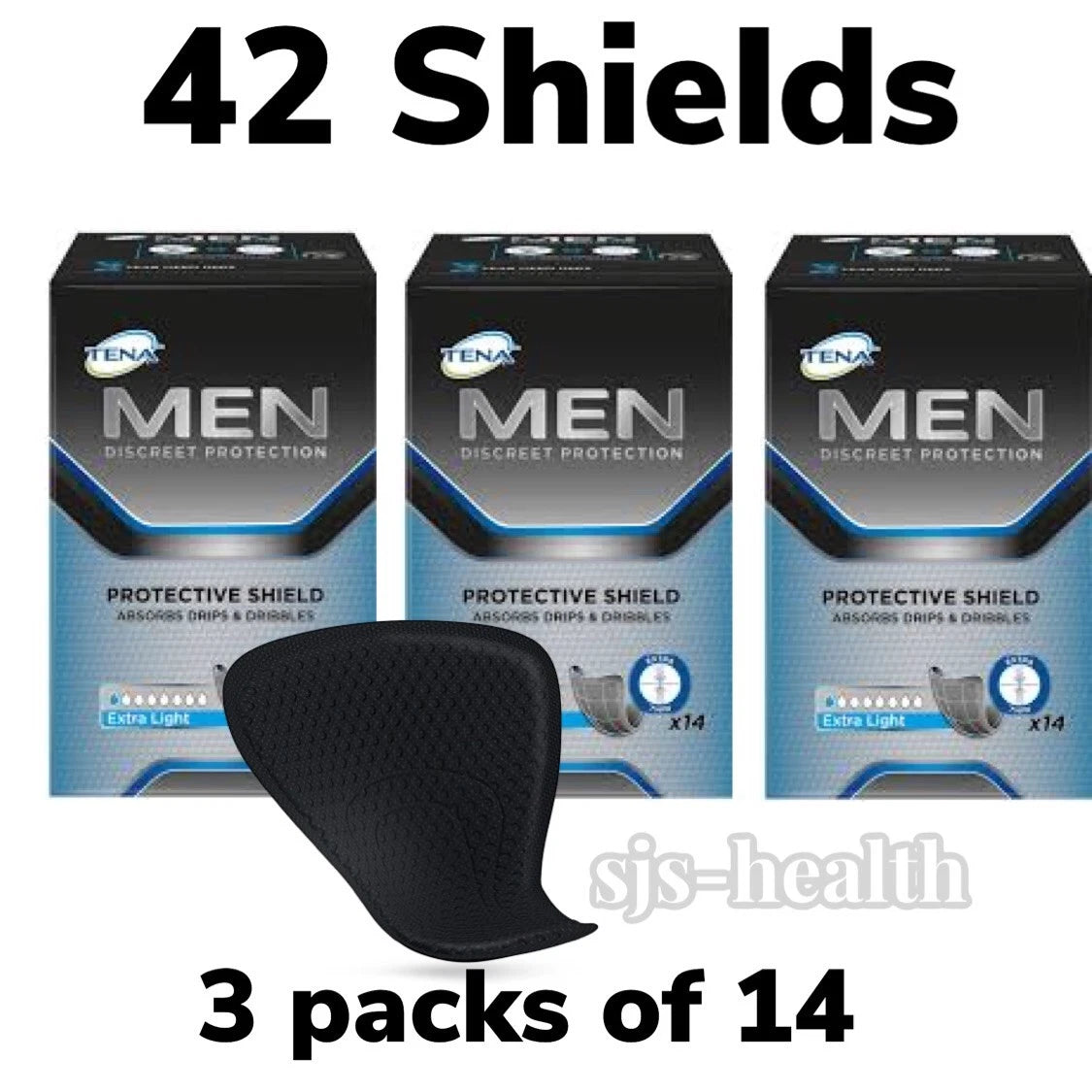 TENA Men Protective Shield Extra Light Case Saver 3 Packs of 14 Incontinence