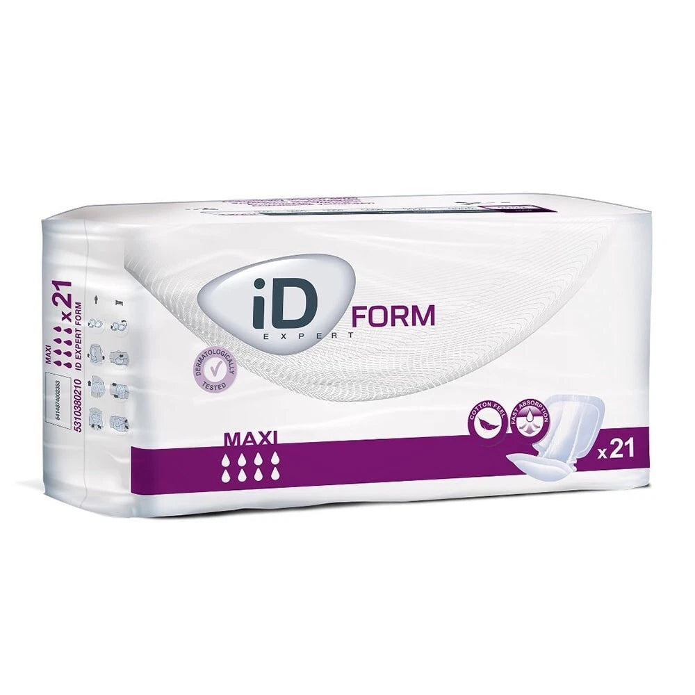 iD Expert Form 3 Maxi - 2 Packs of 21 (42) Incontinence Aid Pads Adult Nappies