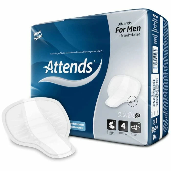 Attends For Men Level 4 Or Shield 4 , 6 Packs Of 14 ,84 Incontinence Pads 32207