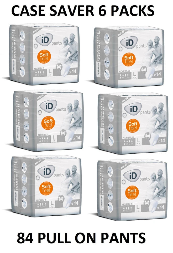 CASE SAVER PACK ID Experts Pants Normal Large 6 Packs Of 14 INCONTINENCE Pants (84 Pants) L Size